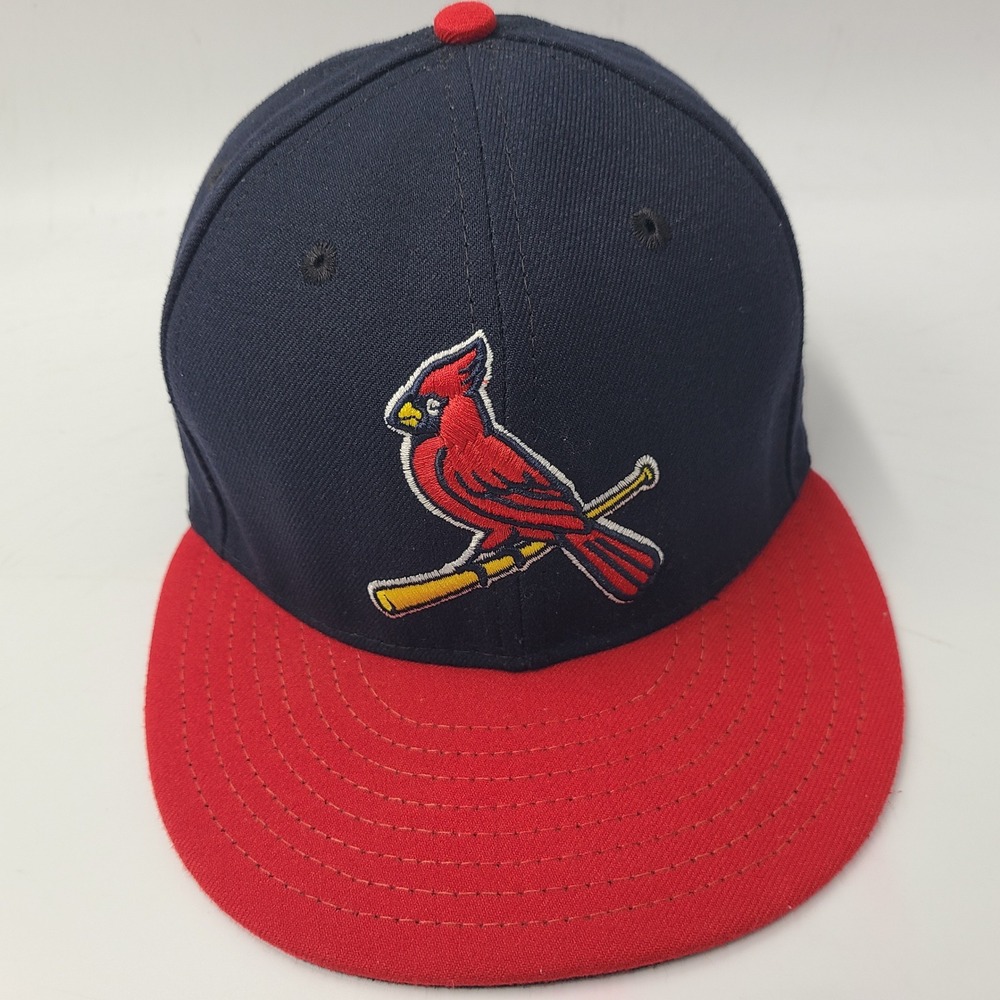 St Louis Cardinals Hat Fitted 7 3/8 New Era 59Fifty Blue Red MLB Baseball Men‎